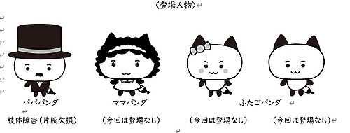 登場人物 きつねパンダ家族イラスト
